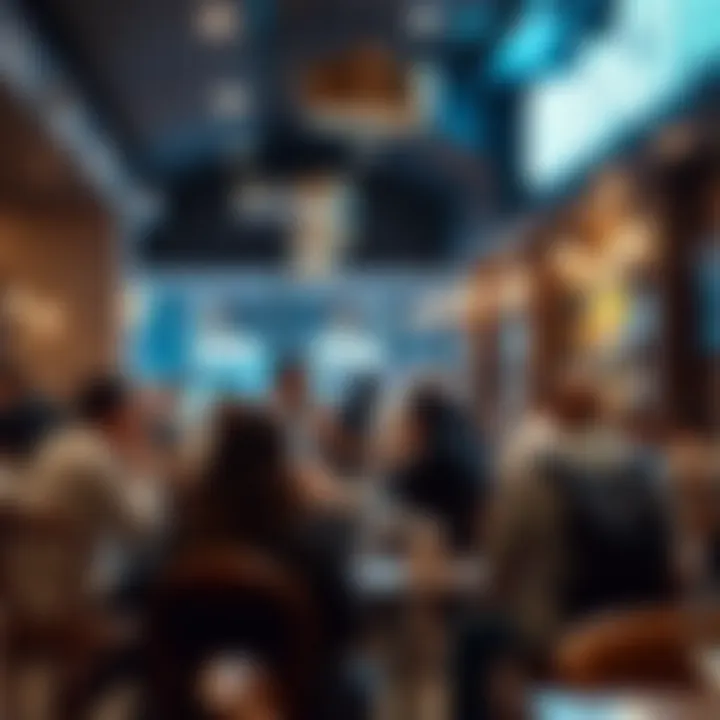 Engaging Atmosphere at Circle Café Customers enjoying their time at Circle Café, immersed in conversation