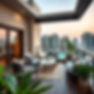 Modern balcony furnishing reflecting luxury living in Dubai