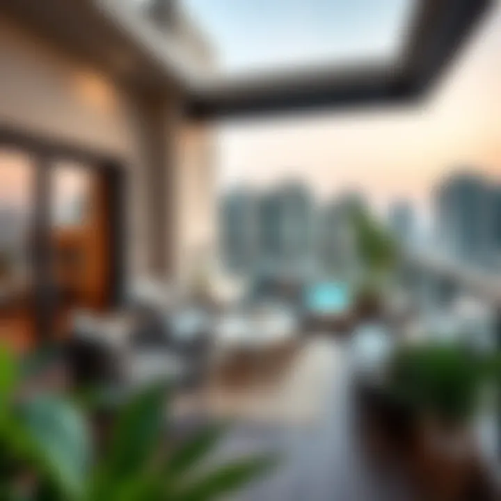 Modern balcony furnishing reflecting luxury living in Dubai