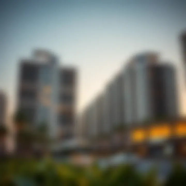 Contemporary Living Near Metro Modern residential buildings near a metro station in Dubai