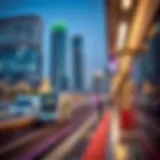 A Vibrant Metro Station in Dubai Scenic view of a Dubai metro station bustling with activity