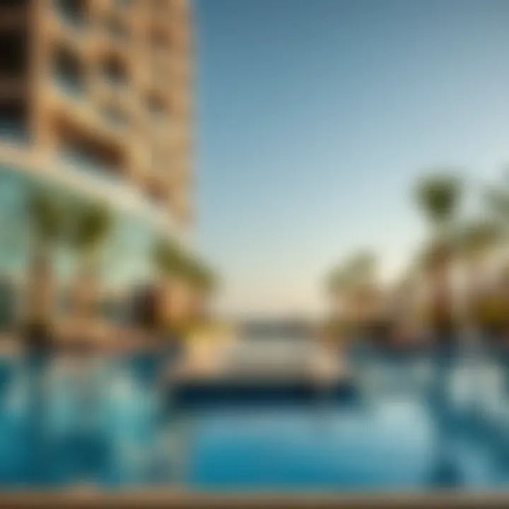 Luxurious amenities at Damac Hills including swimming pools and recreational areas