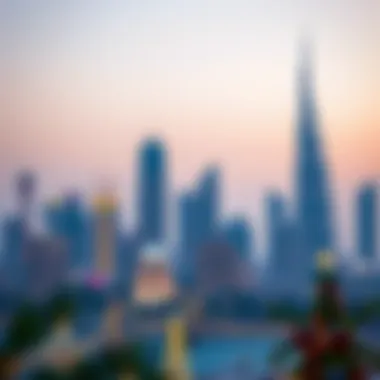 Elegant skyline of Dubai adorned with festive decorations
