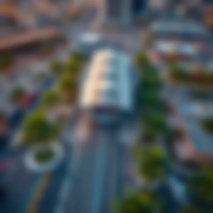 Aerial view of Dubai showcasing Rashidiya Metro Station and surrounding areas