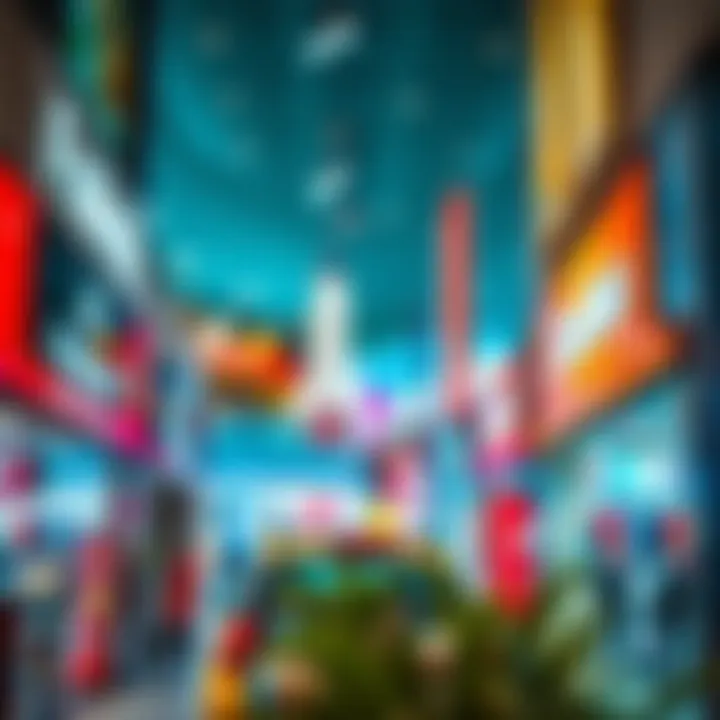 A vibrant interior shot depicting various retail stores in Deira City Center