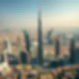 Aerial view of Dubai's skyline showcasing iconic architecture