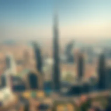Aerial view of Dubai's skyline showcasing iconic architecture