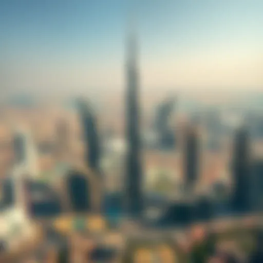 Aerial view of Dubai's skyline showcasing iconic architecture