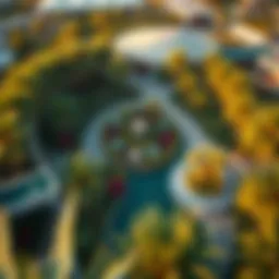 Aerial view of Dubai's stunning botanical garden showcasing diverse plant species