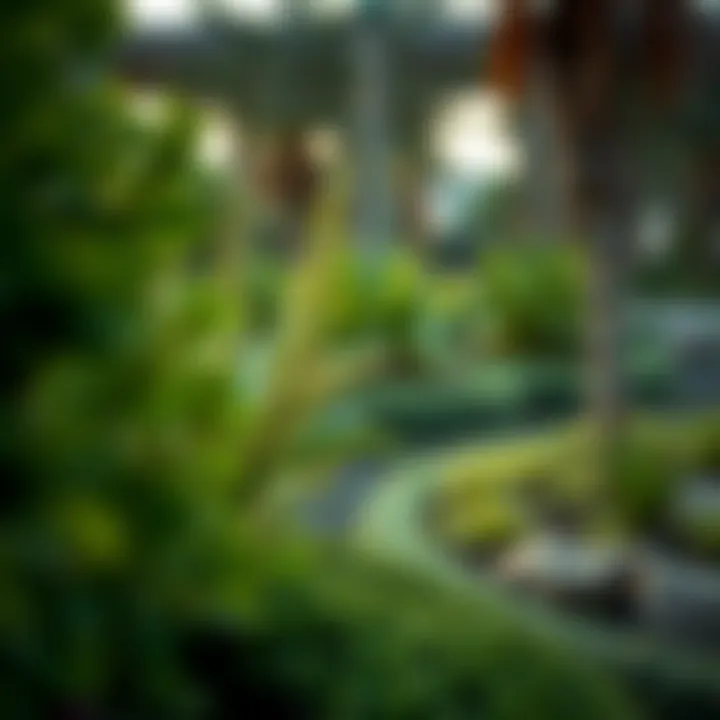 Close-up of intricate landscaping features in one of Dubai's famous parks