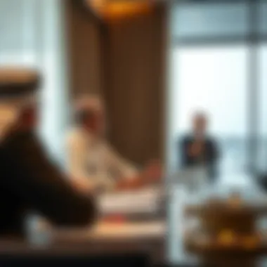 Investors discussing opportunities in Dubai's freehold market