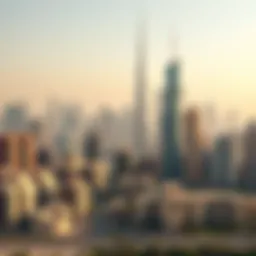 Panoramic view of Dubai skyline showcasing freehold properties