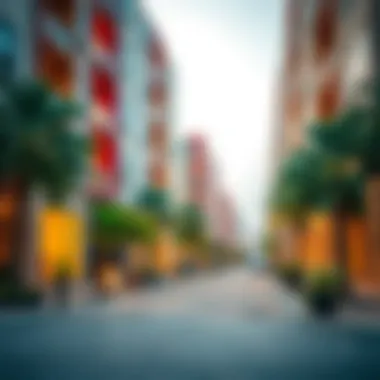 Vibrant neighborhood in Dubai with modern amenities