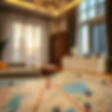 Map highlighting various areas in Dubai for renting