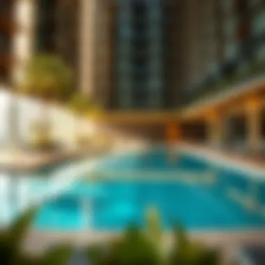 Amenities offered in hotel apartments, including pool and gym