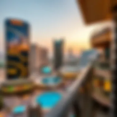 View of Dubai Mall from a hotel apartment balcony