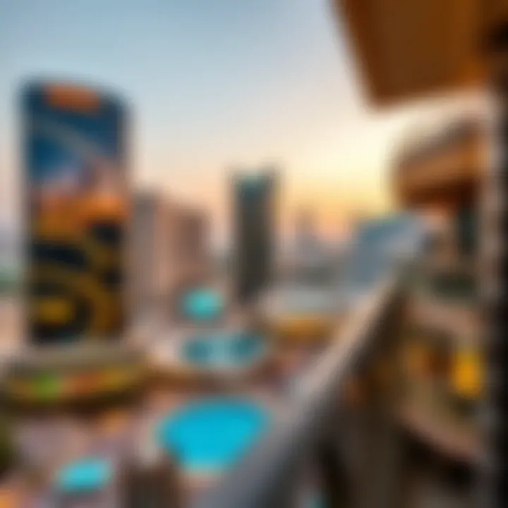 View of Dubai Mall from a hotel apartment balcony