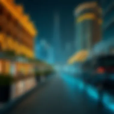 Stunning architecture of JBR at night