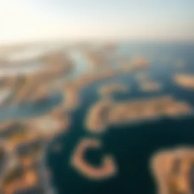 Aerial view showcasing the layout of Jumeirah Islands