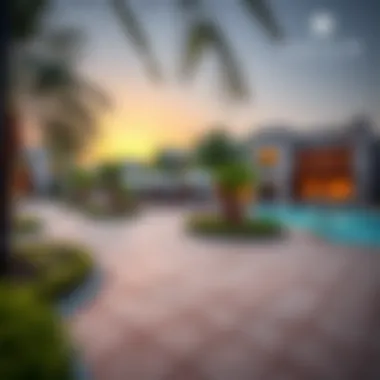 Community amenities in Layan including parks, pools, and recreational areas