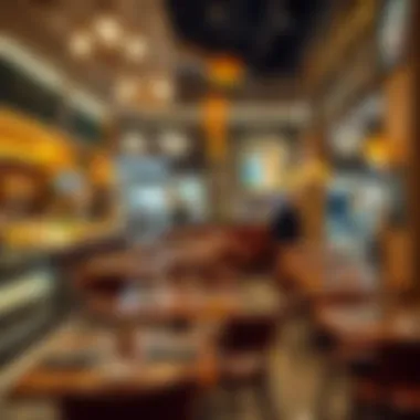 An inviting dining space at الهيلي مول with various culinary delights