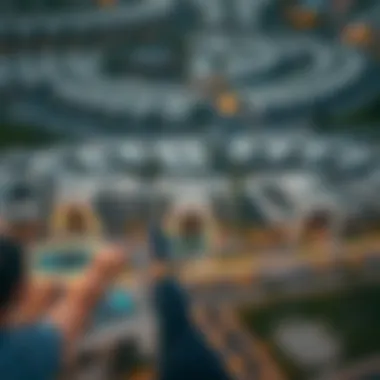 Aerial view of Manazil Al Raffa showcasing its modern architecture