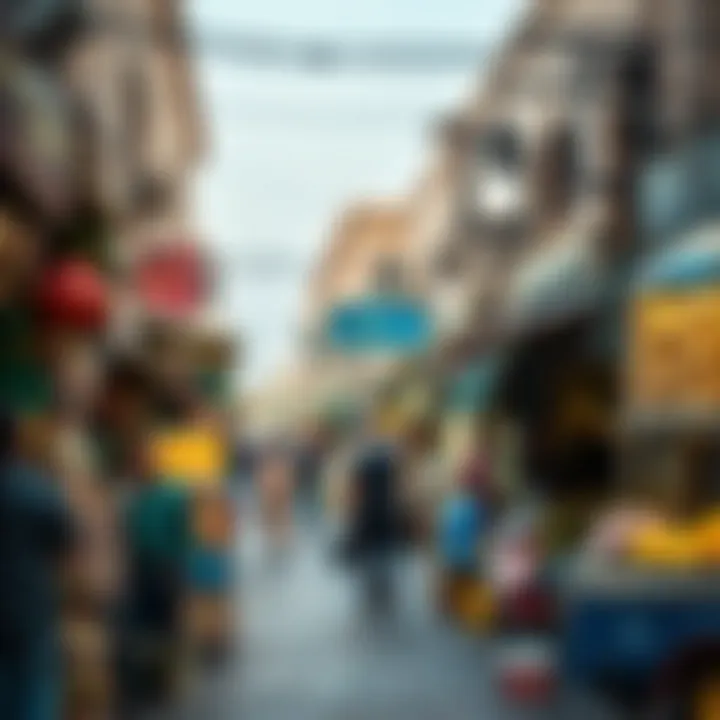 Atmospheric view of bustling Meena Bazaar marketplace