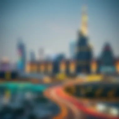 Panoramic view of Dubai skyline featuring the Obaidullah Building