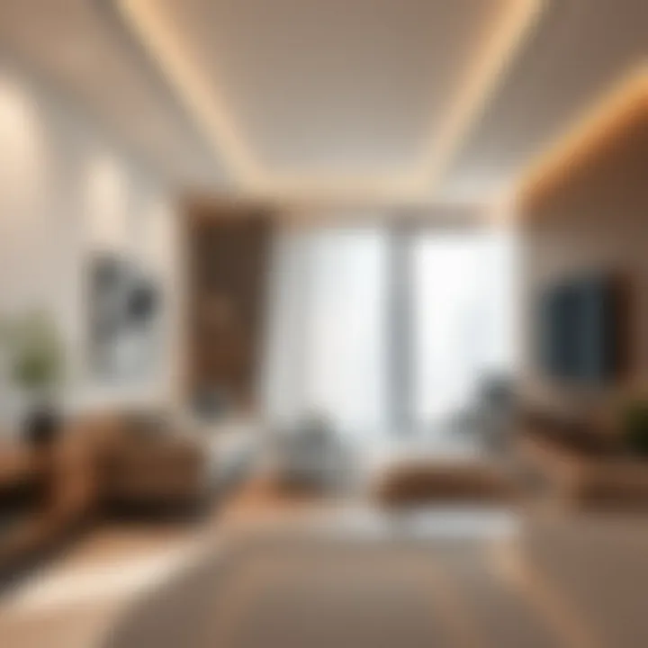 Interior design of a modern one-bedroom apartment in Dubai