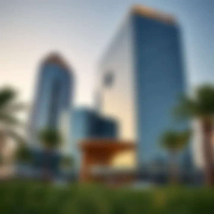 Stunning facade of Opal Business Center showcasing modern architectural design