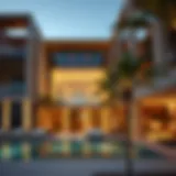 Exterior view of قاعه الخبيصي showcasing modern architectural elements