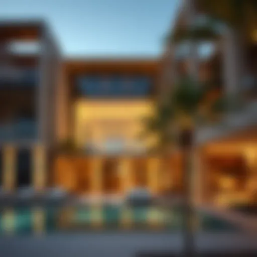 Exterior view of قاعه الخبيصي showcasing modern architectural elements