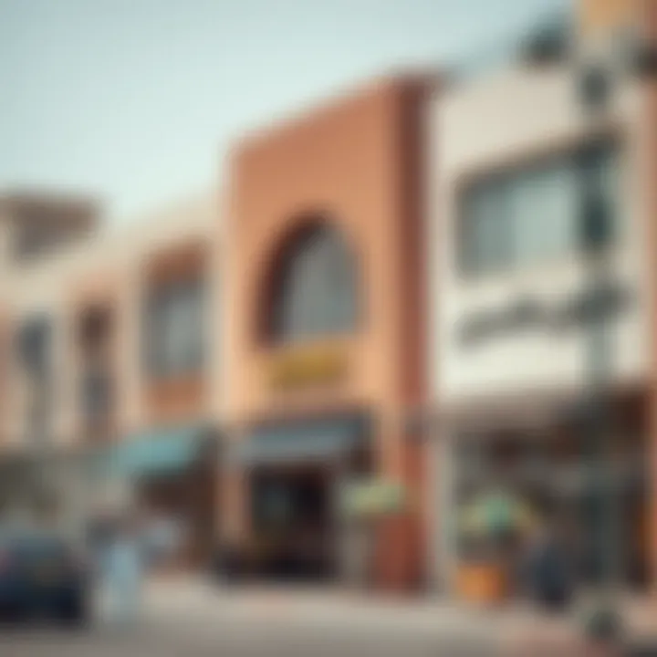 Highlighting the unique storefronts that attract customers. Vibrant storefronts in Al Quoz 4