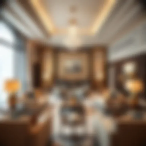 Luxurious lounge interior showcasing opulent decor
