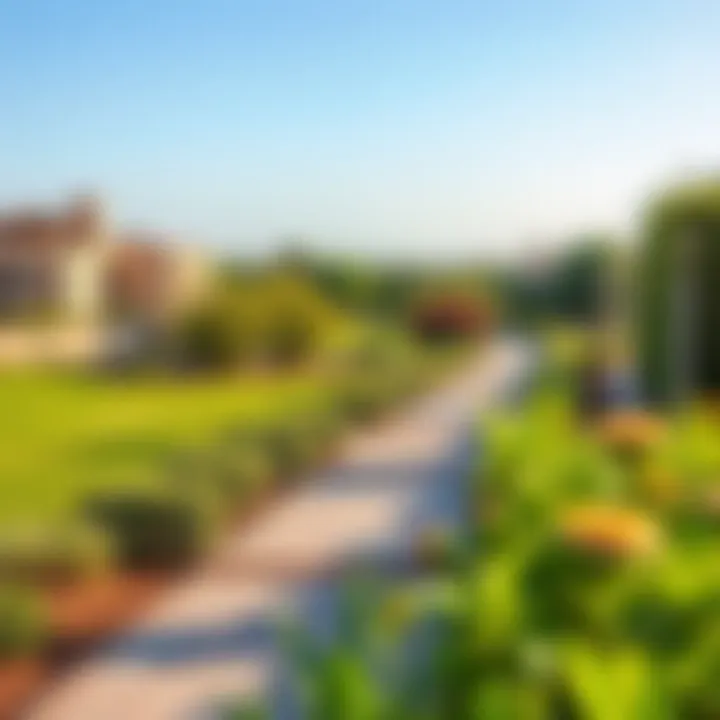 Serene Landscapes of Arabian Ranches Lush green landscapes and pathways in Arabian Ranches