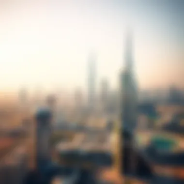 Bird's eye view of Dubai featuring Sheikh Suroor Building in context of urban landscape