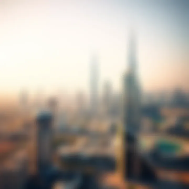 Bird's eye view of Dubai featuring Sheikh Suroor Building in context of urban landscape