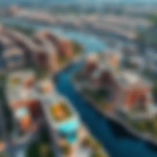 Aerial view showcasing Sobha Creek Vistas in Dubai