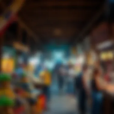 Engaging Market Scene in Souk Al Marfa A bustling market scene featuring a variety of goods and engaged customers in Souk Al Marfa