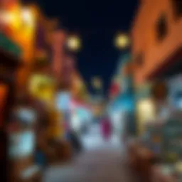 A vibrant view of Souk Al Marfa showcasing an array of traditional and modern shops