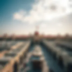 Aerial view of Souk Al Mina showcasing its architectural beauty