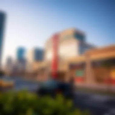 A bustling commercial hub within TECOM, highlighting business opportunities