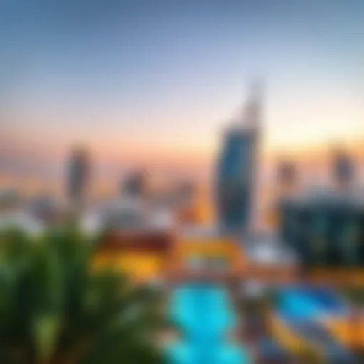 Panoramic View of TECOM: A Modern Urban Landscape A panoramic view of TECOM area showcasing modern architecture and vibrant city life