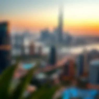 Panoramic view of the Dubai skyline from Bay Residence