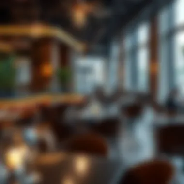 Trendy café scene with stylish decor and inviting atmosphere