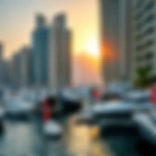 Stunning view of Dubai Marina showcasing luxury yachts and high-rise buildings