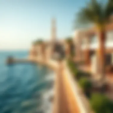 Picturesque beachfront property in Jumeirah with clear blue waters