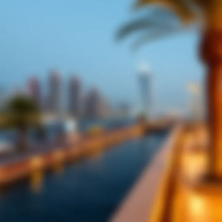 A Stunning Panoramic View of Dubai's Corniche Panoramic view of the Corniche waterfront with skyline