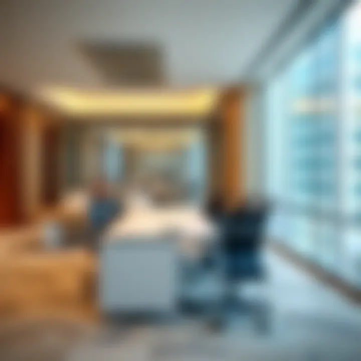 Interior view of a contemporary office space in the DIFC