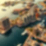 Aerial view of Dubai Harbor Creek showcasing luxury waterfront properties